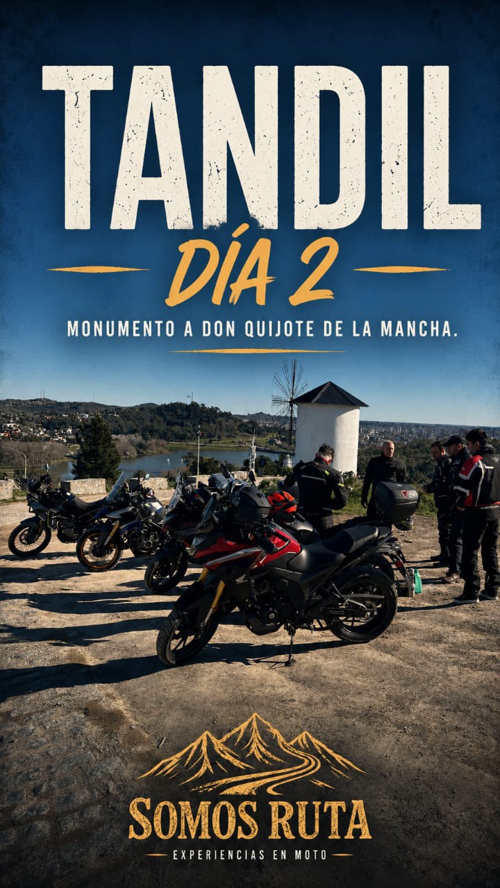 Motos en el mirador del monumento a Don Quijote